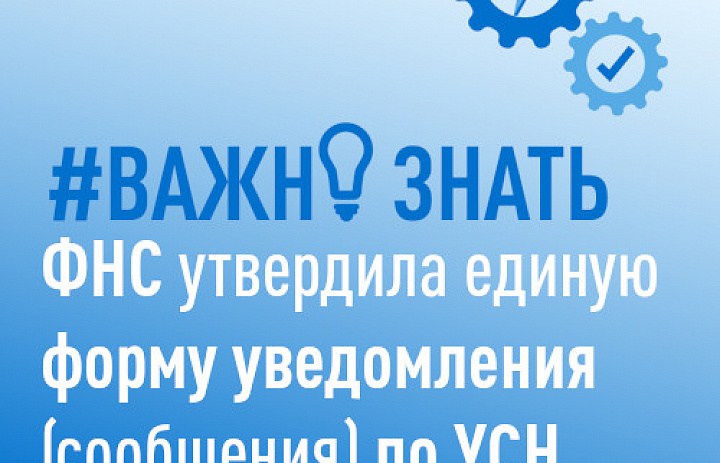 Утверждена единая форма уведомления по УСН