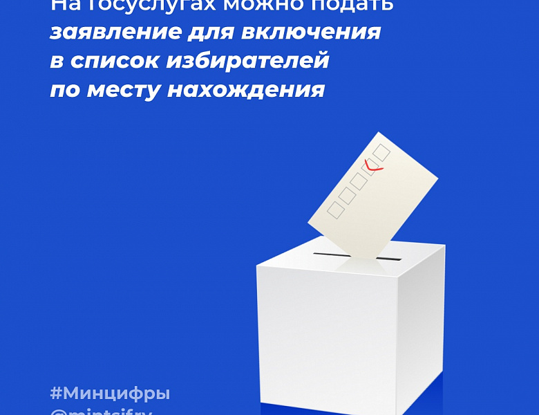 На Госуслугах можно подать заявление для включения в список избирателей по месту нахождения