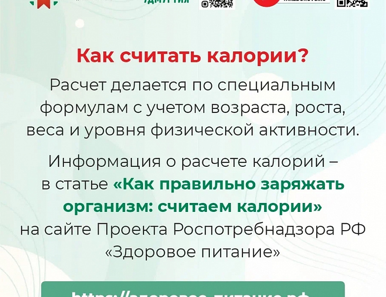 Неделя популяризации подсчета калорий